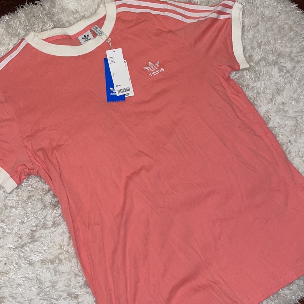 Adidas 3 Stripe T-Shirt in Pink